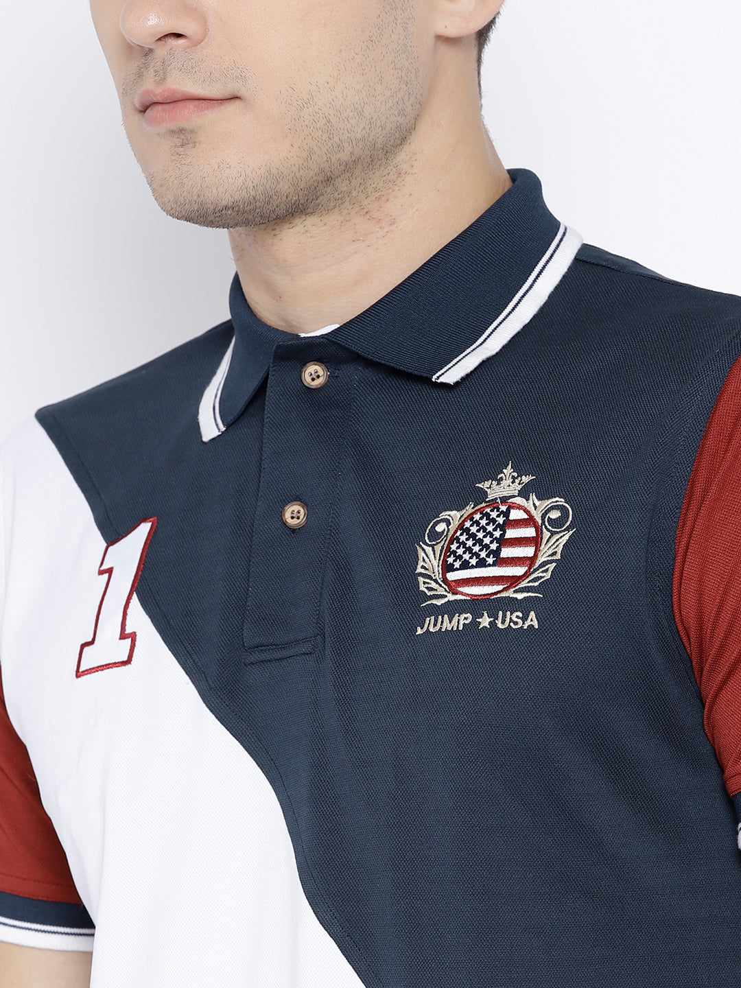 JUMP USA Men Polo Collar Sports T-Shirt