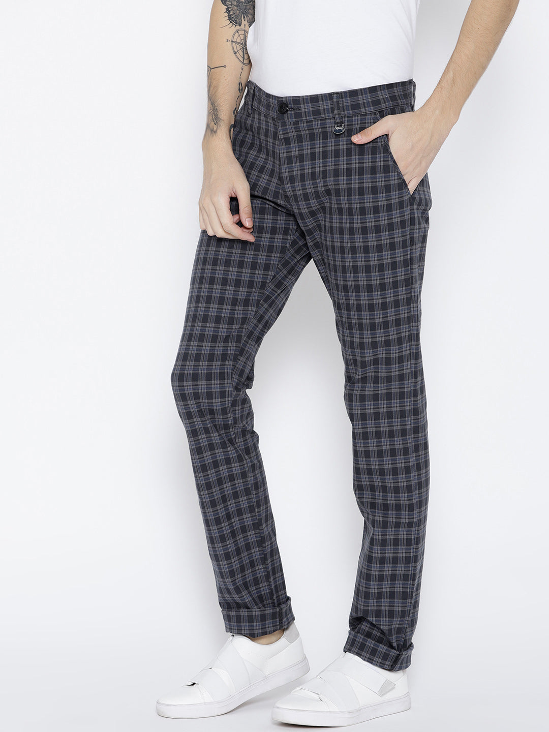 Checkered hot sale chinos mens