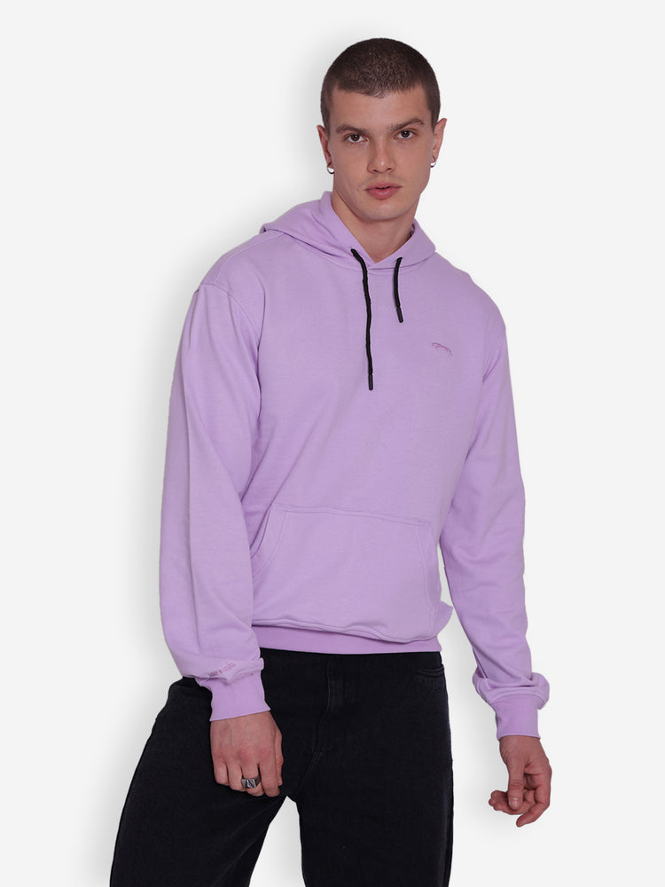 JUMP USA Mens Solid Lavender Hoodie