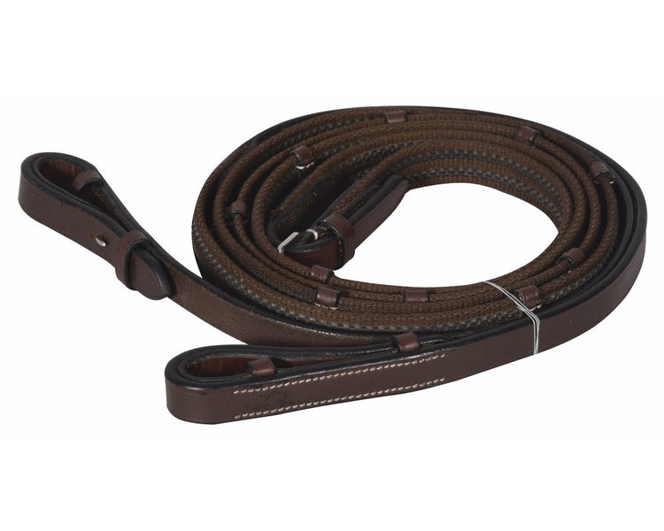 Henri de Rivel Pro Rubber Lined Web Reins - Breeches.com