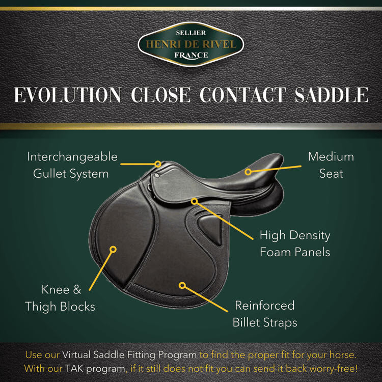 Henri de Rivel Evolution Close Contact Saddle - Breeches.com