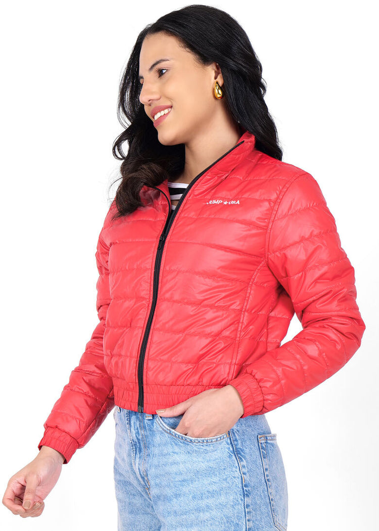 JUMP USA Women Frost Defense Red Quilted Jacket