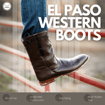 TuffRider Men's El Paso Leather Embroidered Round Toe Western Boots - Breeches.com