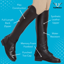 TuffRider Ladies Starter Back Zip Field Boots in Synthetic Leather - Breeches.com