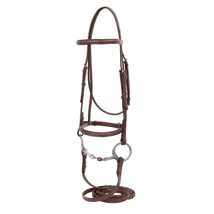 Henri de Rivel Advantage Fancy Raised Snaffle Bridle With Laced Reins - Breeches.com