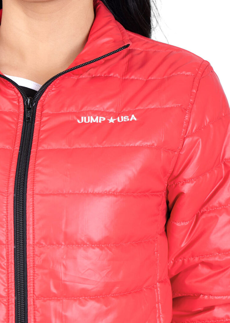 JUMP USA Women Frost Defense Red Quilted Jacket