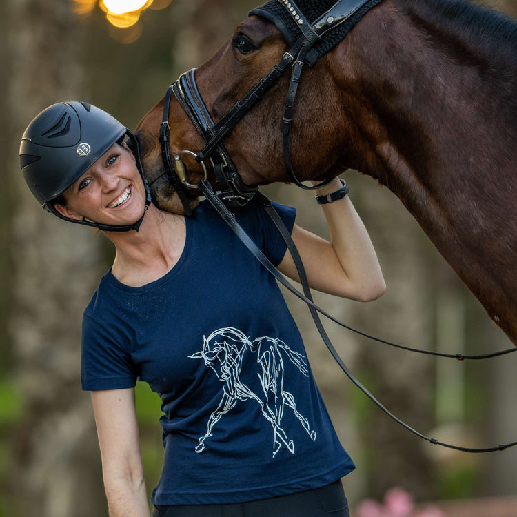 Dapplebay Dressage Sketch Round-Neck T-Shirt For Women