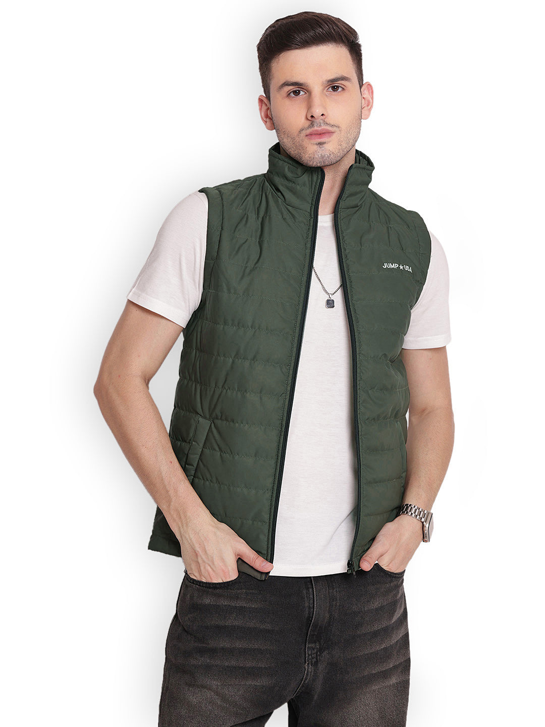 Men Half Sleeve Polyester Jacket - JUMP USA 