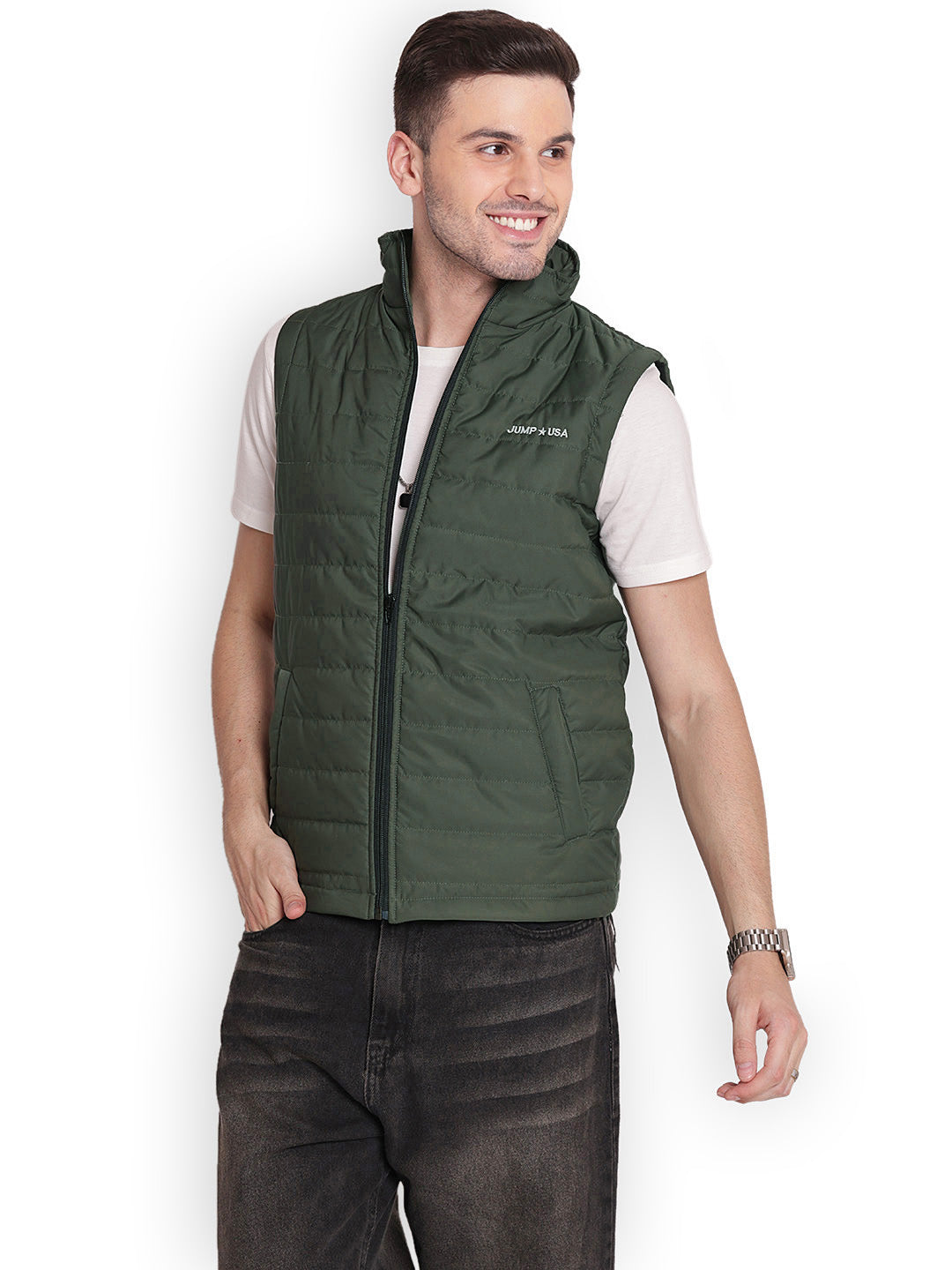 Men Half Sleeve Polyester Jacket - JUMP USA 