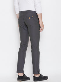 JUMP USA Men Grey Casual Slim Fit Solid Chinos - JUMP USA