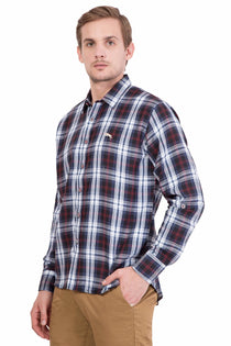 Relaxed Fit Black And Blue Check Casual Shirt - JUMP USA (1568785825834)