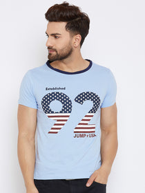 JUMP USA Men Printed Blue T-shirts - JUMP USA