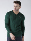 Men Green self Design Pullover - JUMP USA