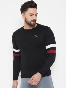 JUMP USA Men Black Solid Sweater - JUMP USA