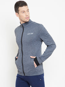 JUMP USA Men Grey Self Design Active wear Jacket - JUMP USA