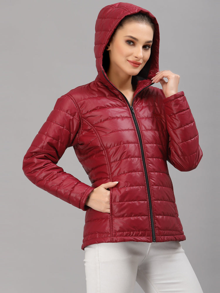 JUMP USA Women Solid Active Wear Jacket With Hood