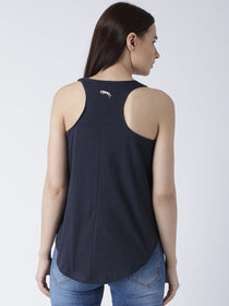 Women Navy Blue Solid Top - JUMP USA