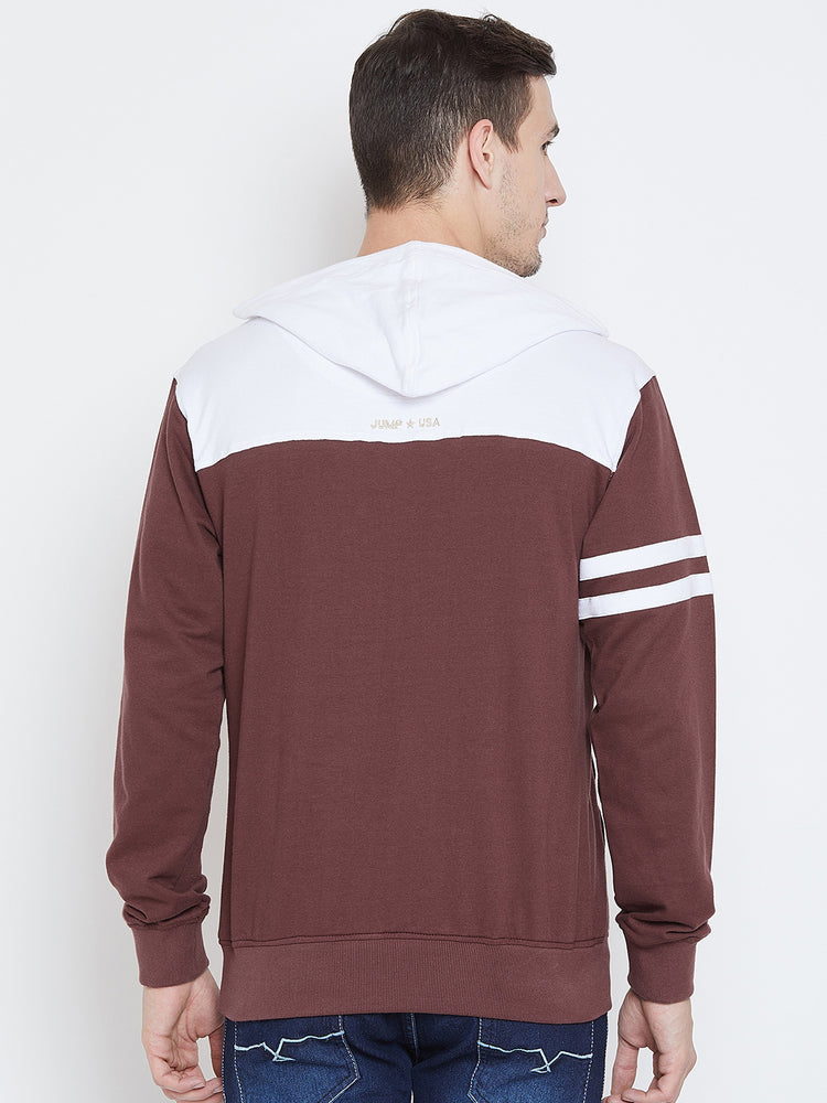 Men Maroon Casual Sweatshirts - JUMP USA