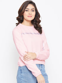 JUMP USA Women Pink Solid Sweatshirt - JUMP USA