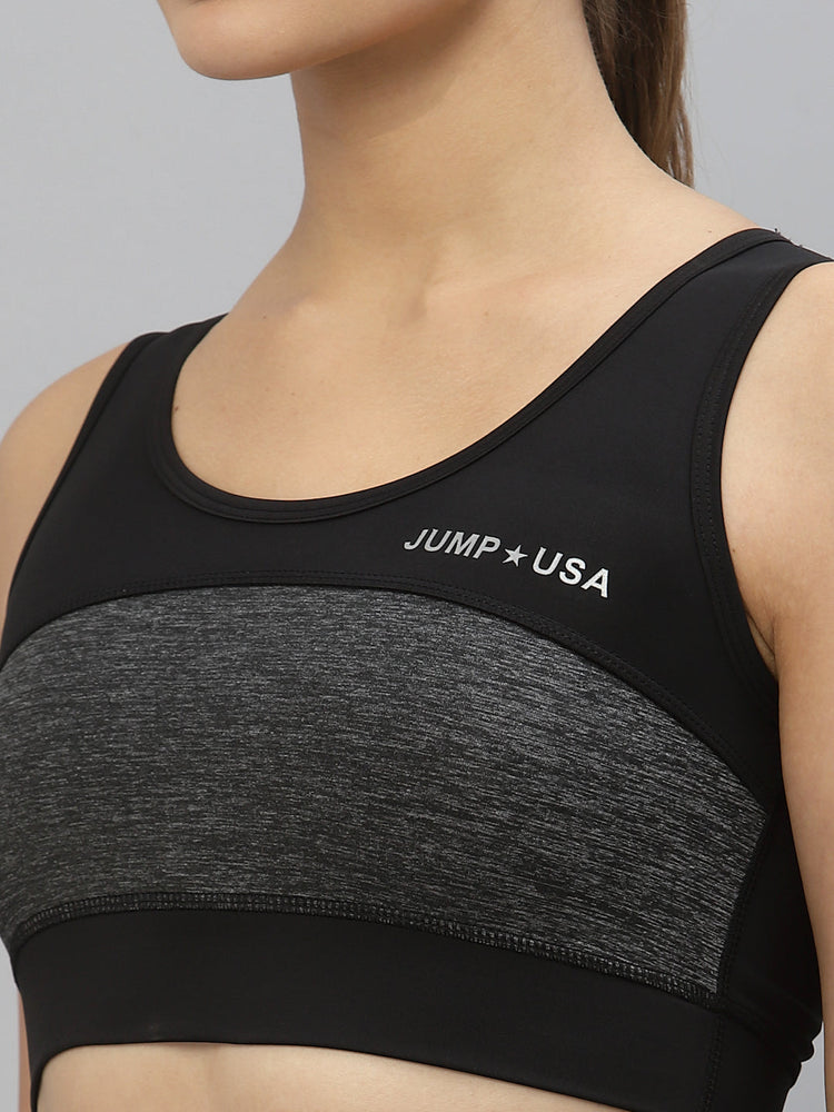 JUMP USA Solid Non-Wired Non Padded Sports Bra