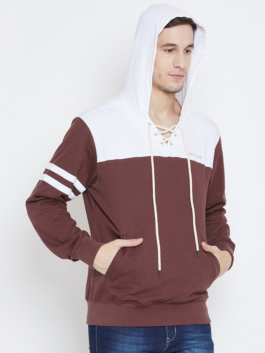 Men Maroon Casual Sweatshirts - JUMP USA