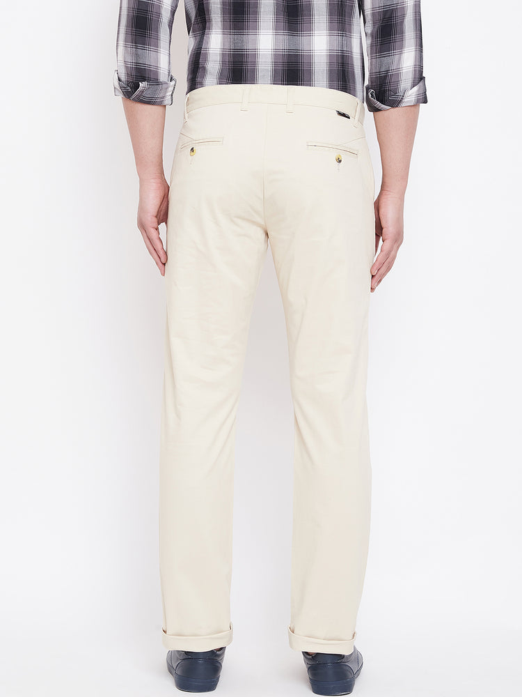 JUMP USA Men Beige Casual Regular Fit Trousers - JUMP USA