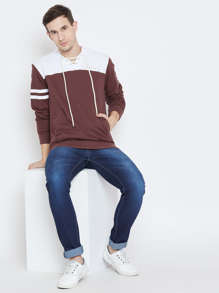 Men Maroon Casual Sweatshirts - JUMP USA