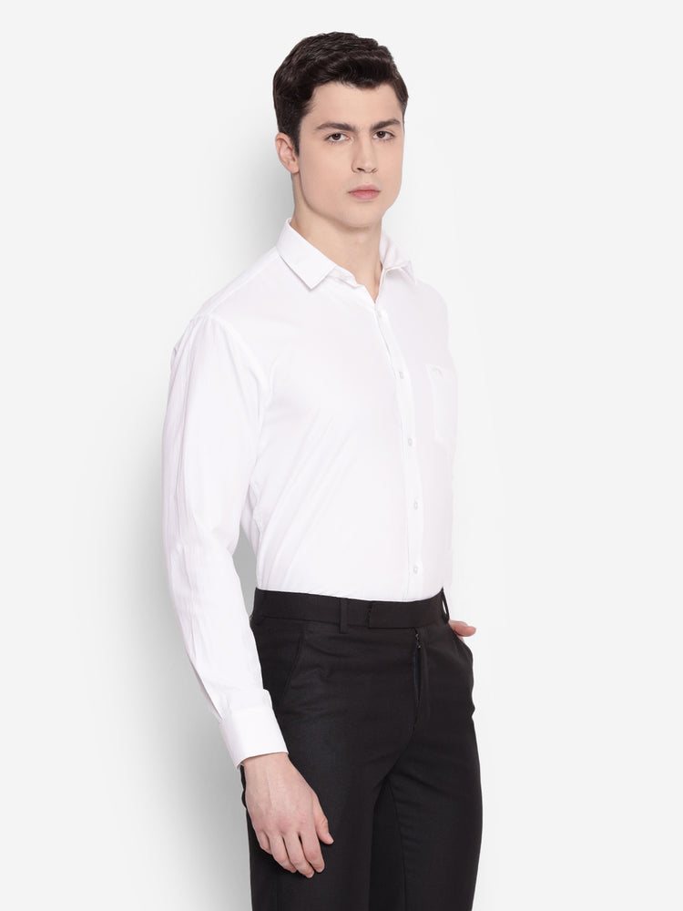 JUMP USA Men White Solid Cotton Formal Shirts - JUMP USA