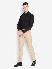 JUMP USA Men Black Solid Cotton Formal Shirts - JUMP USA