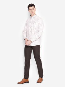 JUMP USA Men Off White Solid PolyCotton Casual Shirts - JUMP USA