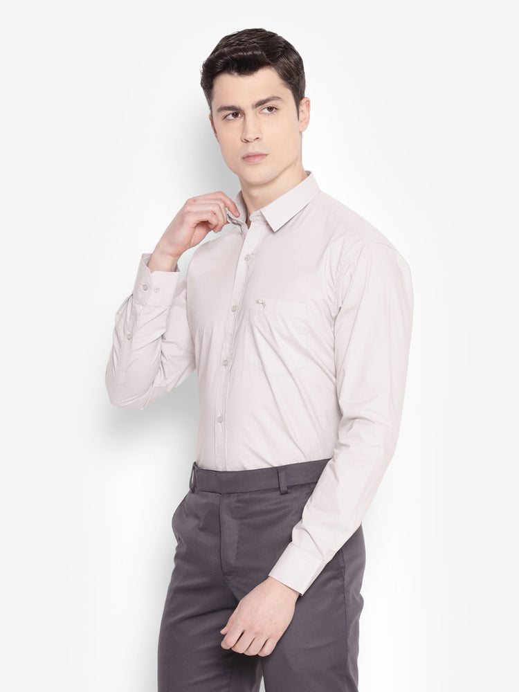 JUMP USA Men Grey Solid Cotton Formal Shirts - JUMP USA