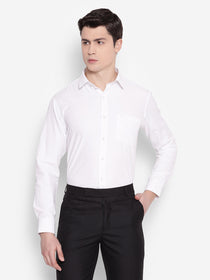 JUMP USA Men White Solid Cotton Formal Shirts - JUMP USA