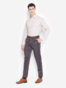 JUMP USA Men Grey Solid Cotton Formal Shirts - JUMP USA